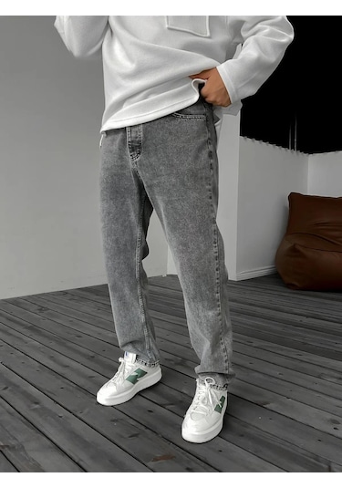 Captiva Denim Erkek Baggy Jean Pantolon AÇIK GRİ