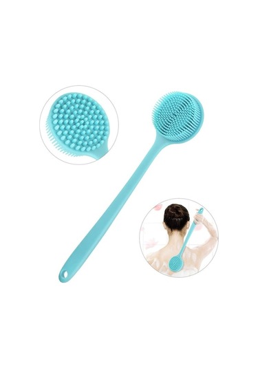 Didadodo Lebıhmurah Bf1397 Silikon Banyo Vücut Fırçası, Uzun Sap, Mavi Yumuşak Kıllı Duş İçin Mavi
