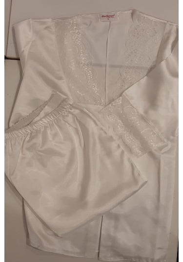 Duchesse 137 Çeyizlik Dantelli Saten 6'lı Set -ekru Ekru