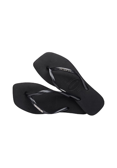 Havaianas Square Logo Metallic Blacksilver Siyah Kadın Terlik Siyah