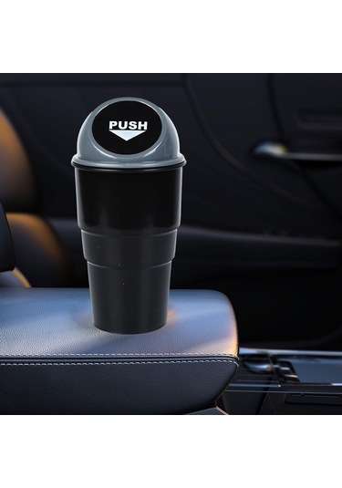 Suntek Genel Araba Bardak Tutucu Kapaklı Çöp Kovası Gri