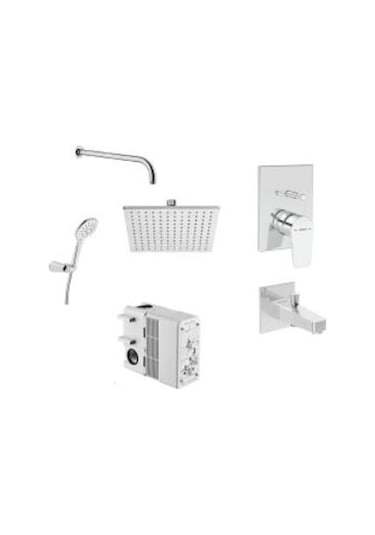 Vitra Flow Square A49305 Ankastre Duş Seti, Krom Diğer