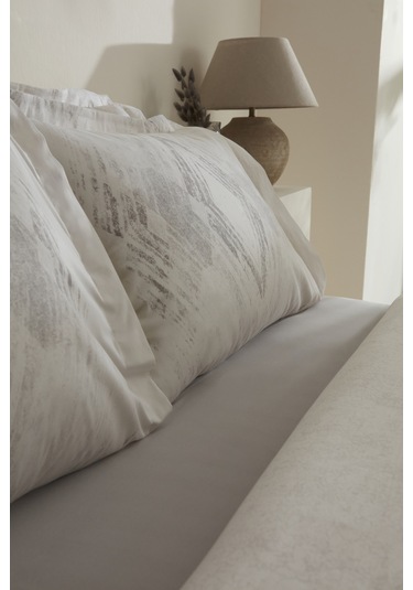 Karaca Home Chain %100 Pamuk 120 Tel Çift Kişilik Saten Nevresim Takımı Gri Gri