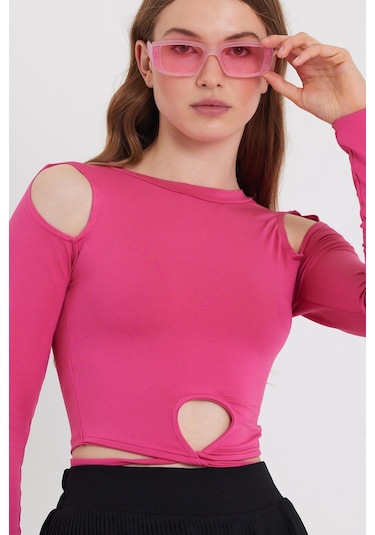 Quhox Kadın Allegro Crop Pembe