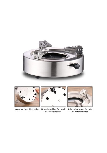 Açık Mini Soba Paslanmaz Çelik Fırın Ayarlanabilir Ateş Gücü Rüzgar Kampı Kamp Barbekü İçin Hot Hot Dış Mekan Pişirme Silyvery Gümüş