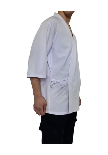 Formteks Sushi Şef Kimono Ceketi Beyaz Kırmızı