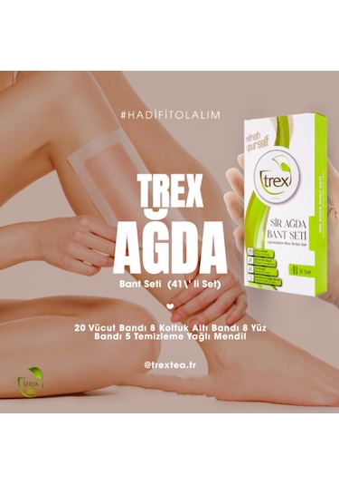 Trex Vücut Yüz ve Koltuk Altı Sir Ağda Bant Seti 41'li