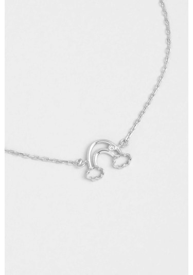 So Chic Gökkuşağı 18 Ayar Beyaz Altın Kaplama 20 Cm Gümüş Bileklik Rodyum