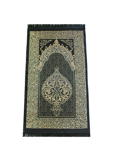 Hediyelik İsme Özel Tesbihli Seccade Seti Siyah Siyah