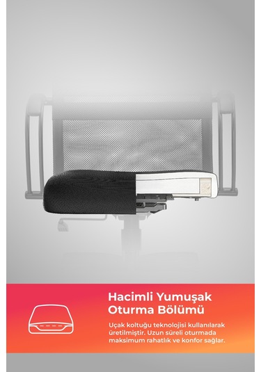 Ergolife Sit 8 Ofis Koltuğu Krom Ayaklı, Tekerlekli, Siyah, Bilgisayar Sandalyesi - 411.58.1.222 Siyah