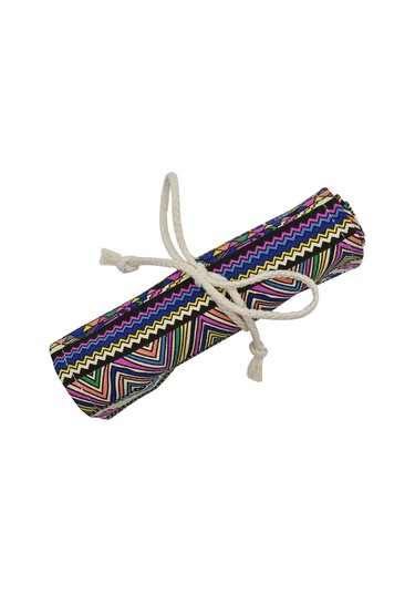 Wezone Eşsiz Desenli Kanvas Kalem Çantası - 24 Delikli, Boya Kalemi, Pastel Ve Çizim Araçları İçin Taşınabilir Organizatör