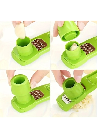 Primepickings Yeşil Manuel Sarımsak Presi Ve Öğütücü - Dayanıklı Plastik Mutfak Kıyıcı Yeşil