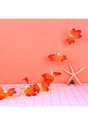 Reedark "uzaktan Kumandalı Akçaağaç Yapraklı Led Işık Zinciri - Düğün, Parti Ve Dekorasyon" Kırmızı