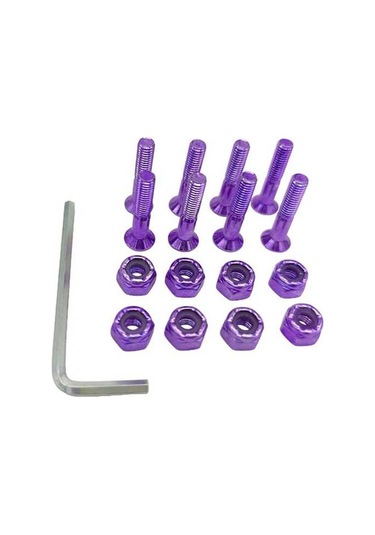 Pazly Suntek 8 Adet Yedek Longboard Donanım Seti - Mor Vidaları Mor