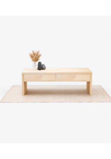Ela Wood Working Masif Ağaç Çekmeceli Orta Sehpa 120 X 60 Naturel