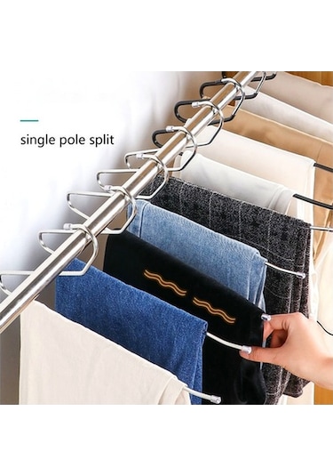 Dancemonkey Cbtx 10 Adet 29 Cm Z Şekilli Pantolon Askısı, Kazak Elbise Kaymaz Askılık Depolama Siyah Siyah