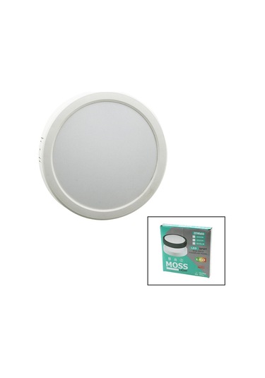 Moss Lıght 20w Yuvarlak Beyaz Metal Kasa Sıva Üstü Led Slim Panel Gösterildiği Gibi