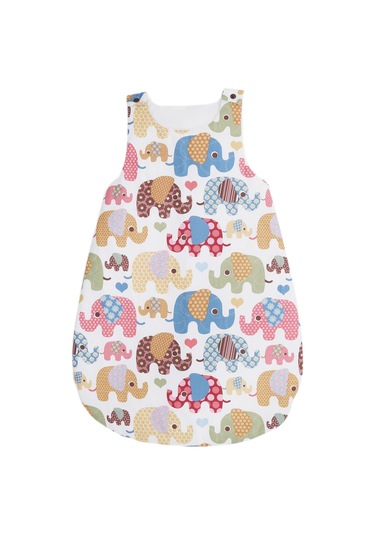 Esma Bebe Uyku Tulumu Bebek Fil Desen/0-12 Ay Beyaz
