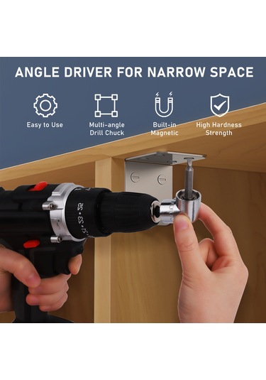 Padalink "6 Renkli Alüminyum Alaşımlı Anahtarlık Matkap Uzatma Çubuğu - 105 Açılı Dönüştürücü İle 2 Set "