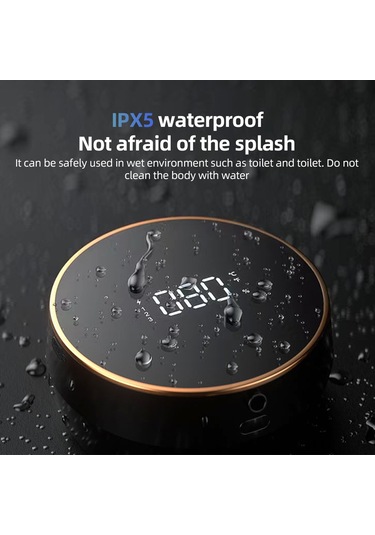 Reedark Otomatik Köpük Sabun Dağıtıcı, 300ml Duvar Tipi, Ipx5 Su Geçirmez, 3 Seviye Ayar, Tam Ekran Göstergeli, El-yıkama-banyo-yıkanma İçin Beyaz Beyaz