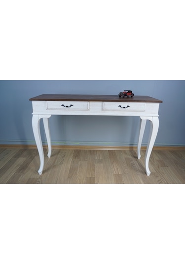 Masifart Ceviz Eskitme Tablalı Dresuar Beyaz 120 Cm Eskitme  Patin Ceviz