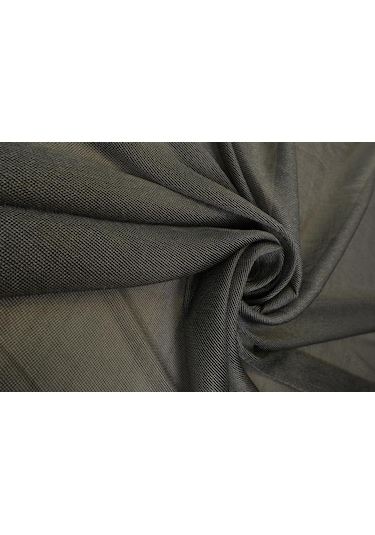 Murcia Dökümlü Tül Perde Pilesiz Koyu Gri