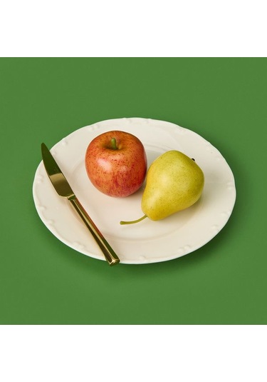 Tulu Porselen Liana Servis Tabağı - Krem - 25 Cm Krem