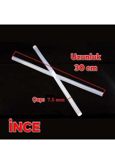 Winnboss İnce Şeffaf Sıcak Mum Silikon 7.5mm 30cm 20 Adet