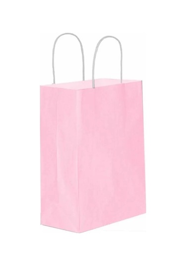 Pembe Kraft Çanta Orta Boy 25x12x31 Cm 25 Adet