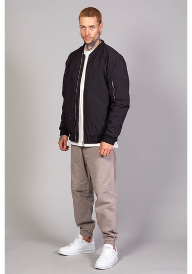 Siyah Regular Fit /krinkıl Kumaş İçi Kapitone Pilot Erkek Cek... Siyah