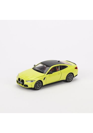 1:24 Ölçek Bmw M4 Sesli Işıklı Kapısı Kaputu Açılan Stantlı Model Araç Sarı