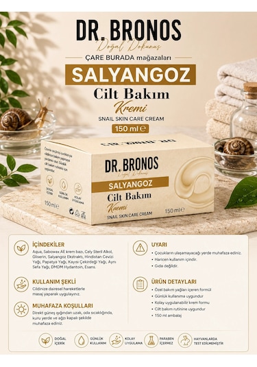 Dr. Bronos - Salyangoz Cilt Bakım Kremi 150 Ml