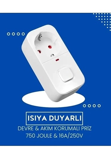 Bfs Isıya Duyarlı Devre Ve Akım Korumalı Du Tekli Anahtarlı Priz Fiş 16a/250v 750 Standart