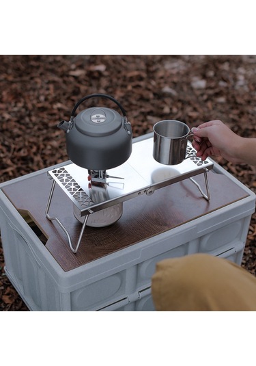 Skycity Katlanır Kamp Ocağı Standı - Açık Hava Pişirme İstasyonu, Sırt Çantası Dahil Kamp & Piknik Ekipmanı Gümüş