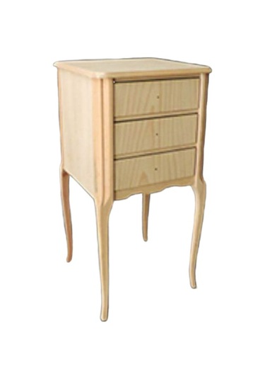 Komodin 12977 Aslan Ayak Klasik Model Ham 3 Çekmece Ahşap Kayın Ayak El Yapım