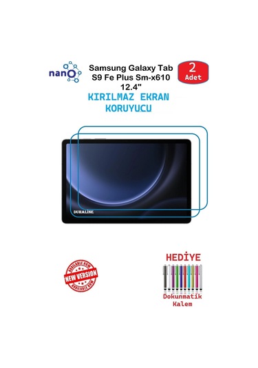 Samsung Galaxy Tab Uyumlu S10+ 12.4"için Nano Ekran Koruyucu 9h Esnek 2 Adet