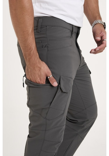 Camp Scoutland Camp527 Outdoor Tactical Su İticili Likralı Yazlık Erkek Taktik Pantolon Gri