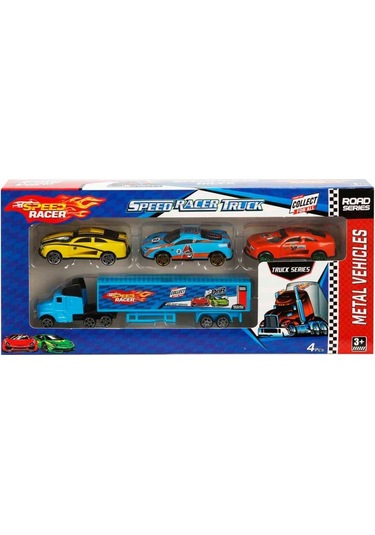 Toysan 3'lü Metal Arabalı Mini Tır Seti Toy-40 Çok Renkli