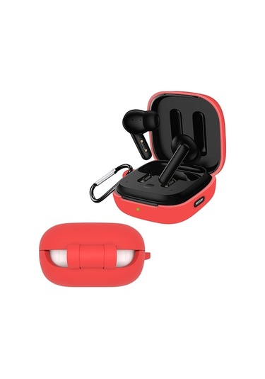 Novahub Silikon Koruyucu Kapak Qcy T13 Anc Airdots Tws Bluetooth Kulaklık Kutusu Toz Geçirmez Koruyucu Kılıf Kırmızı Kırmızı