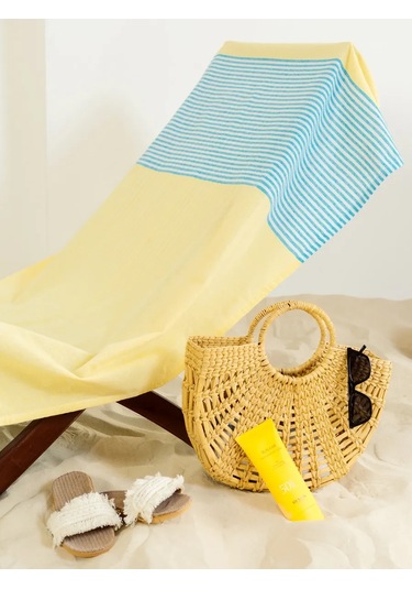 Gang Büyük Plaj Havlusu 90x180 Cm Pamuk Hint 391946228 Gri