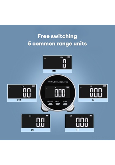 Reedark Mini Elektronik Eğri-yüzey Ölçer - 0-199.999m Aralığı, 5 Birim Değişimi, Li-po Pil, Siyah-gümüş