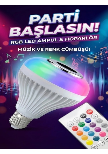 Durukar Bluetooth Rgb Led Hoparlörlü Akıllı Ampul - Renkli Müzikli Lamba Ve Kumanda