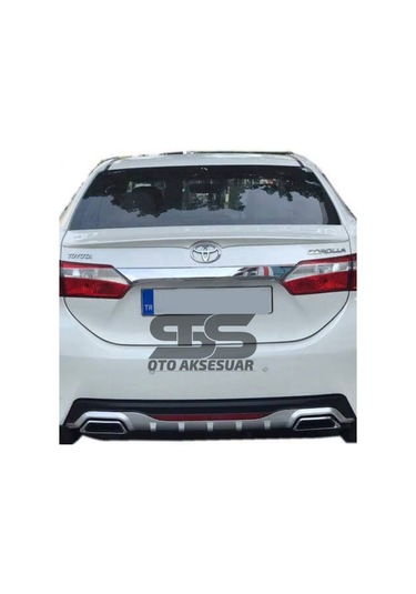 Toyota Corolla 2013-2018 Difüzör Arka Tampon Eki 2 Egzoz Çıkışlı Gri Reflektörlü
