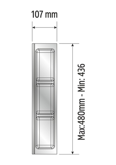 Mutfak Çekmece Içi Kaşıklık, Antrasit Üç Bölmeli Modül 11cm X 48cm Antrasit