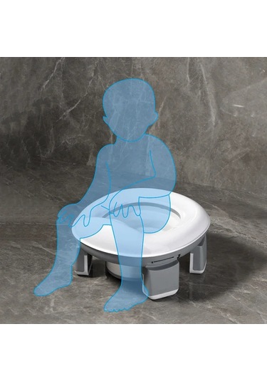 3'ü 1 Arada Seyahat Klozet Katlanabilir Mavi Çocuk Lazımlık