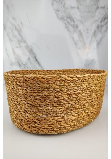 Digithome Hasır Banyo Ve Makyaj Organizer Sepeti Oval Düzenleyici 28 Cm Kahverengi - Pnl-ph22 S/3