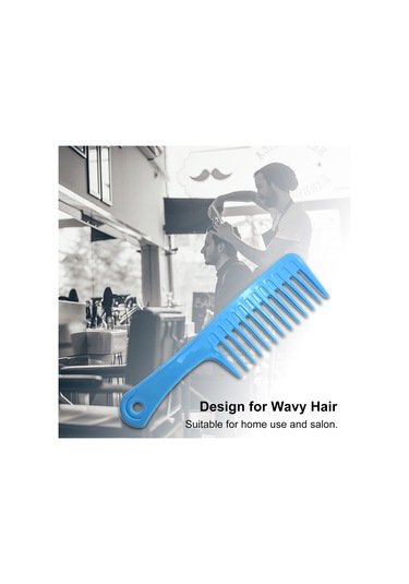 Hangfox Büyük Dişli Saç Tarayıcı, Kısa Ve Uzun Saçlar İçin Geniş Telli, Saç Düzenleme Ve Şekillendirme Aracı, Mavi