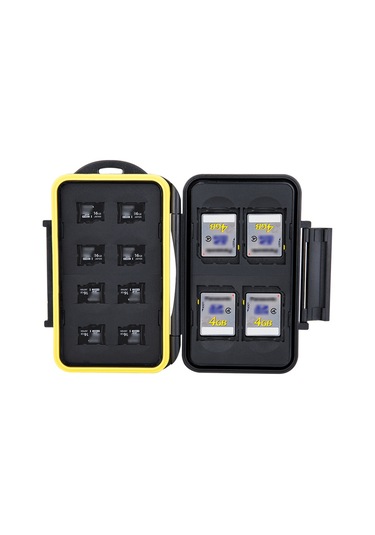 JJC MC-SDMSD12 4 Adet SD Ve 8 Adet Micro SD Hafıza Kartları İçin Muhafaza Kabı