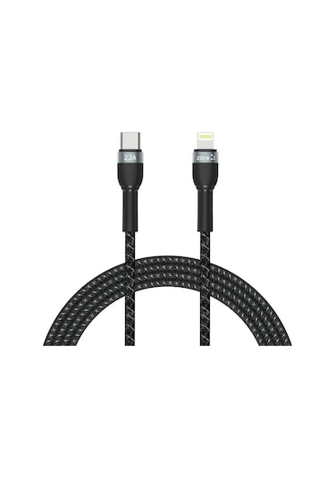 Butam Bilişim Siyah Shira Serisi Type-c To Lightning Pd Kablo 2 Metre