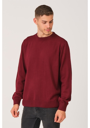 V0091 Dewberry Erkek Battal Oversıze Kazak-bordo Bordo